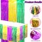 4 Packs Mardi Gras Table Skirts & 2 Pack Mardi Gras Tinsel Curtains,29x108 Inch Metallic Foil Fringe Table Skirts for Carnival Mardi Gras New Orleans Masquerade Party